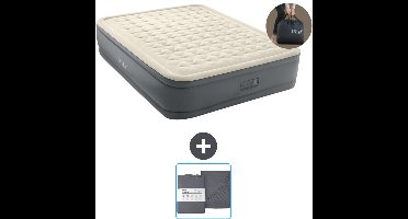 Intex Luchtbed - 2-Persoons - 152 x 203 x 46 cm - Grijs - Inclusief pomp en Hoeslaken