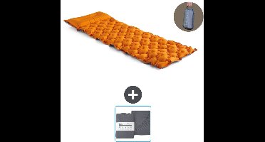Intex Campingmat - 1-Persoons - 71 x 191 x 11 cm - Oranje - Inclusief en Hoeslaken