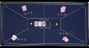 Pokerkleed Blauw 120x60 cm - Polyester & Rubber - Glad Speeloppervlak - Poker & Dobbel Accessoire - Engelhart