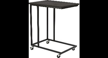 ERRO Bijzettafel op wieltjes - 50x35x60cm - inclusief pootjes voor gebruik zonder wielen - Zwart