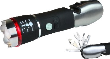 Mannsberger Zelfverdediging Zaklamp Zakmes - 1200 lumen - waterafstotend - tools