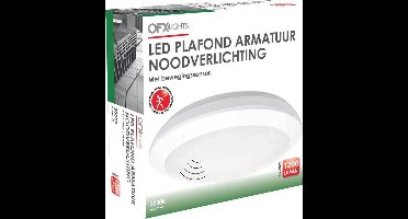 LED Plafondarmatuur + Noodverlichting 16W 3000K + SENSOR