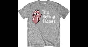 The Rolling Stones - Scratched Logo Heren T-shirt - XL - Grijs