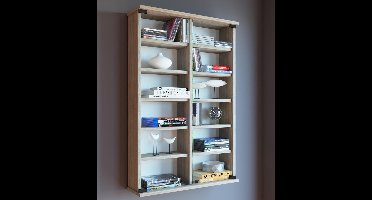 Houten CD DVD wandplank Hangende plank Wandkast Wandvitrinekast Zuntisa glazen deur