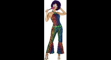 Veelkleurige luipaard disco kostuum voor vrouwen - Verkleedkleding