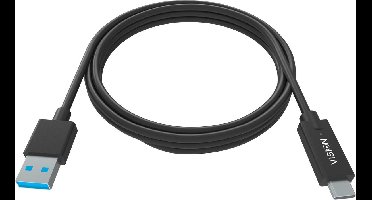 Vision USB-A 3.0 naar USB-C Van Vision - Bandbreedte 5 Gbit/S - Ondersteunt 3 A Laadstroom - USC-C 3.1 (M) USB-A 3.0 (M) - Awg 22 + 30 - 1m - Zwart