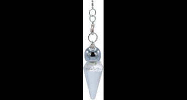Pendel bergkristal facet geslepen spits + sierkraal - 6.2 - Edelsteen - Mineraal - M