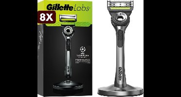 8 x GilletteLabs With Exfoliating Bar Van Gillette - Magnetische Houder - 1 Scheermes - 1 Scheermesje