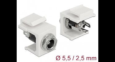 Keystone -module DC 5,5 x 2,5 mm vrouwelijk wit