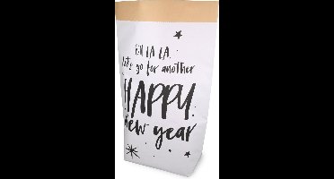 Zak | Cadeauzak | Kraftpapier | 40/ 14x58.5cm | Ohlala | wit/zwart | 25 stuks