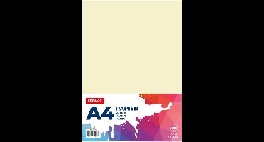 CREAKIT. Papier A4 – 100 Vellen – Knutselen voor Kinderen en Volwassenen – Tekenpapier voor Kinderen – 110 grams – Knutselpapier – Gekleurd Papier – Ivoor