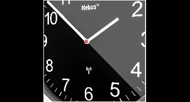 Mebus 19578 Wandklok Zendergestuurd 30 cm Zilver Slepend uurwerk (geluidsloos)