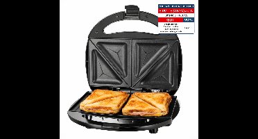 Emerio Tosti Apparaat - 750W - Sandwich maker - Anti-aanbaklaag - Bakplaat - ST-120889 - Zwart