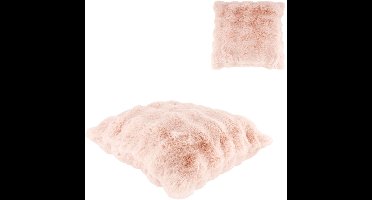 Cushion polyester 45x45x12cm sierkussen ligt roze