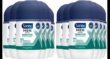 Sanex Deo Roller Men - Dermo Sensitive 48H - 12 x 50 ml - Voordeelverpakking