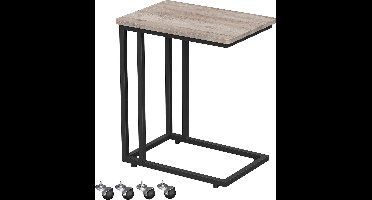 Bijzettafel - 50 x 35 x 60 cm - Industrieel Ontwerp - Grijs-Zwart