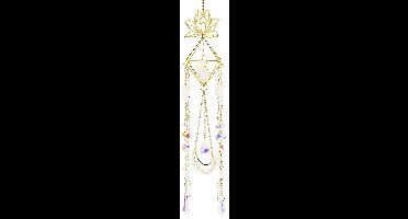 Suncatcher lotus en vlinders met bergkristal- 9 cm x 51 cm