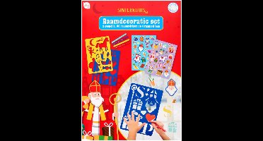 Sinterklaas Raamdecoratie Set – 60 Raamstickers + 4 Raamstiften + 3 Stencils – Herbruikbare Sint Versiering – 5+