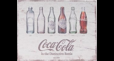 Coca-Cola Flessen Evolutie Houten Bord