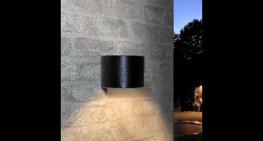Solar wandlamp buiten 'Sven' - Rond - Down light - IP54 - Warm wit licht (2700K) - 20 lumen - Tuinverlichting op zonne-energie geschikt voor schutting - Antraciet