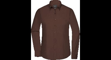 Daiber Blouse Dames Met Lange Mouwen (Bruin) Maat L