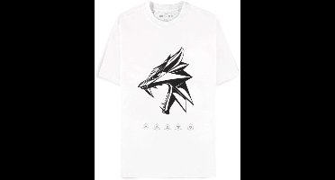 The Witcher Wolf Head Heren T-shirt - wit - M