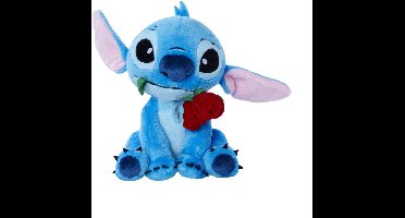 Pluche Disney - Stitch met roos (25cm)