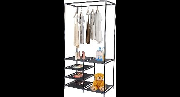 MaxxHome Kledingrek - garderobe - kledingstandaard - schoenenrek - Kledinghangers - 84 x 160cm
