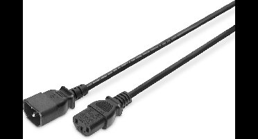 Digitus Stroom Kabel [1x Apparaatstekker, male C14 - 1x Apparaatstekker, female C13 10A] 5.00 m Zwart