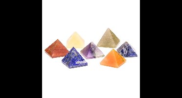 Edelstenen SET 7 chakra piramide stenen - 2x2 - Fluweel - Edelsteen - S