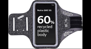 Hoesje Geschikt voor Nokia G60 5G hardloop telefoonhouder – armband - sportband - van stof - Zwart