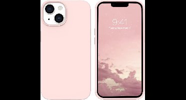 Hoesje Geschikt voor iPhone 14 - zacht siliconen - Liquid Backcover – Zand Roze