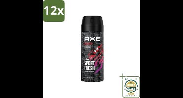 Axe - Deodorant Bodyspray - 48hrs Sport Fresh - Recharge - Arctic Mint & Cool Spices - 150 ml - Voordeelverpakking - 12 stuks - Axe sport fresh - Axe ice chill