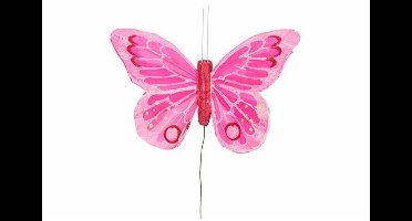 Vlinder Set12 Fuchsia 11x8xh3cm