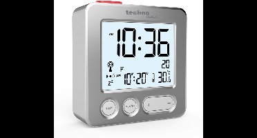 Technoline WT 265 - Wekker - Digitaaal - Radiogestuurde tijdsaanduiding - Datumaanduiding - 7 talen - Binnentemperatuur - Alarm - Snooze - Achtergrondverlichting - Zwart