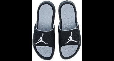 Jordan Hydro 8 Slide - Badslippers - Maat 46 - Zwart/Wolf Grey/Wit / Zwart Grijs - Hydro 8 - Lifestyle - Unisex Badslippers
