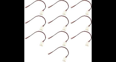 10x koppelstuk met kabel - Voor witte led strips - Solderen niet nodig