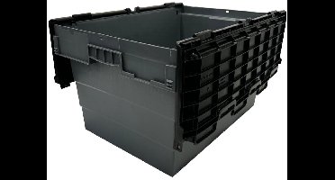 Vogue Kunststof Transportopbergkrat met Vast Deksel 600x400x320mm - DX995