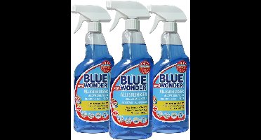 3 x Blue Wonder Power Cleaner - allesreiniger spray - 3 x 750 ml