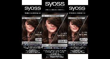 SYOSS Metallics 3-89 - Bronze Coffee - Permanente Haarverf - Haarkleuring - Grijsdekking - Voordeelverpakking - 3 Stuks