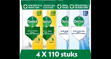 Dettol Doekjes Citrus Hygienisch 110st - 4 Stuks - Voordeelverpakking