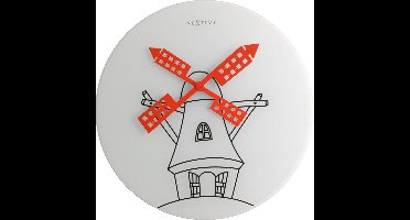 Windmil wandklok wit - NeXtime