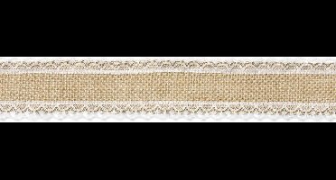 Kanten Jute lint | buitenrand | 5cm breed | 5 meter lang