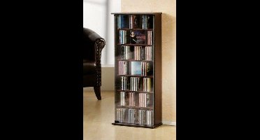 Houten CD DVD-standaard plank kabinet opslag staande plank Vetro glazen deur