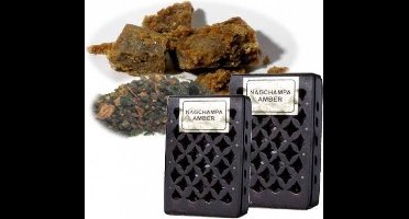 Wierookhars Nag Champa/Amber in houten doosje (per stuk)