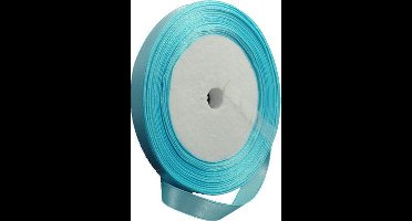 Satijn lint Lichtblauw, smal:  0,6 cm breed, rolletje met circa 25 meter