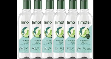 Timotei - Hydraterende Shampoo voor Fijn & Vet haar - Detox - Fresh Cucumber - Siliconenvrij - 6 x 300 ml - Voordeelverpakking