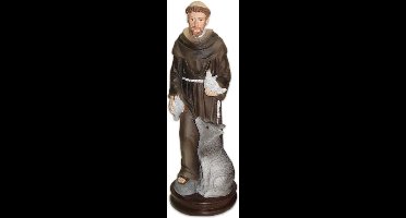 Beeld van de Heilige Franciscus met Wolf (13 cm)