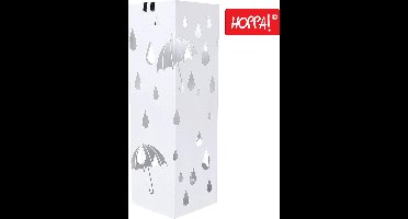 Hoppa! Parapluhouder - Regenmotief - Wit - Metaal