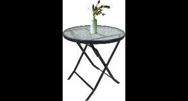 Bistrotafel rond balkontafel tuintafel glazen blad klaptafel tuincamping 70 cm Ø Sonlas